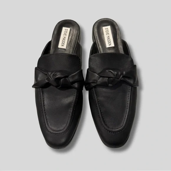 Steve Madden Women’s Chart Leather Black Loafers - Picture 4 of 5